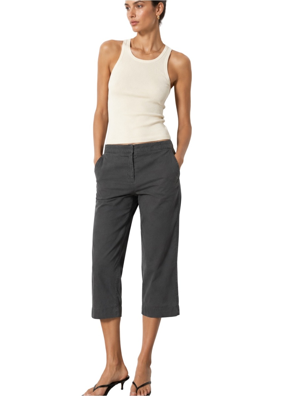 Vintage Theory Bergdorf Goodman Black Capri Pants Y2K Size 8